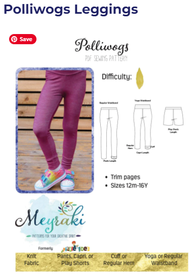 Pollywogs Leggings Pattern