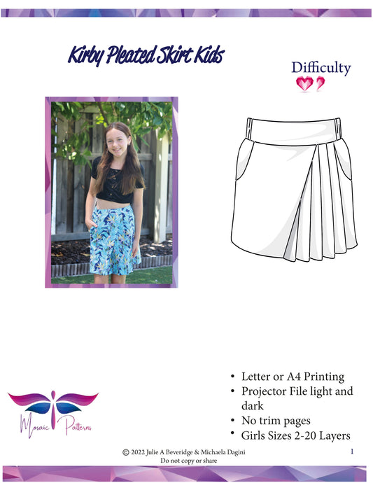 Kirby Pleated Skirt Kids